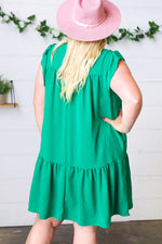 *FINAL SALE* Green Yoke Poplin Woven Dress ~ size L only
