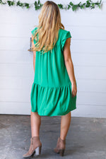 *FINAL SALE* Green Yoke Poplin Woven Dress ~ size L only