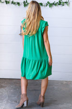 *FINAL SALE* Green Yoke Poplin Woven Dress ~ size L only