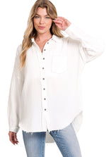 *FINAL SALE* Oversized 'Gianetta' Raw Edge Shirt