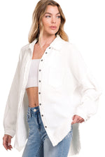 *FINAL SALE* Oversized 'Gianetta' Raw Edge Shirt