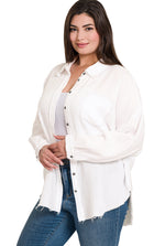 *FINAL SALE* Oversized 'Gianetta' Raw Edge Shirt