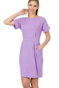 *FINAL SALE* Lavender Tie-Belt Dress