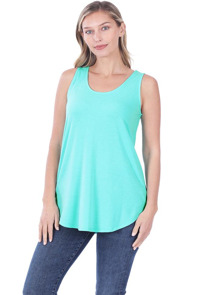 *FINAL SALE* Sleeveless Round Hem Tank
